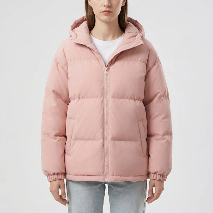 Puffora - Hooded Puffer Jacket With Full-Front Zipper