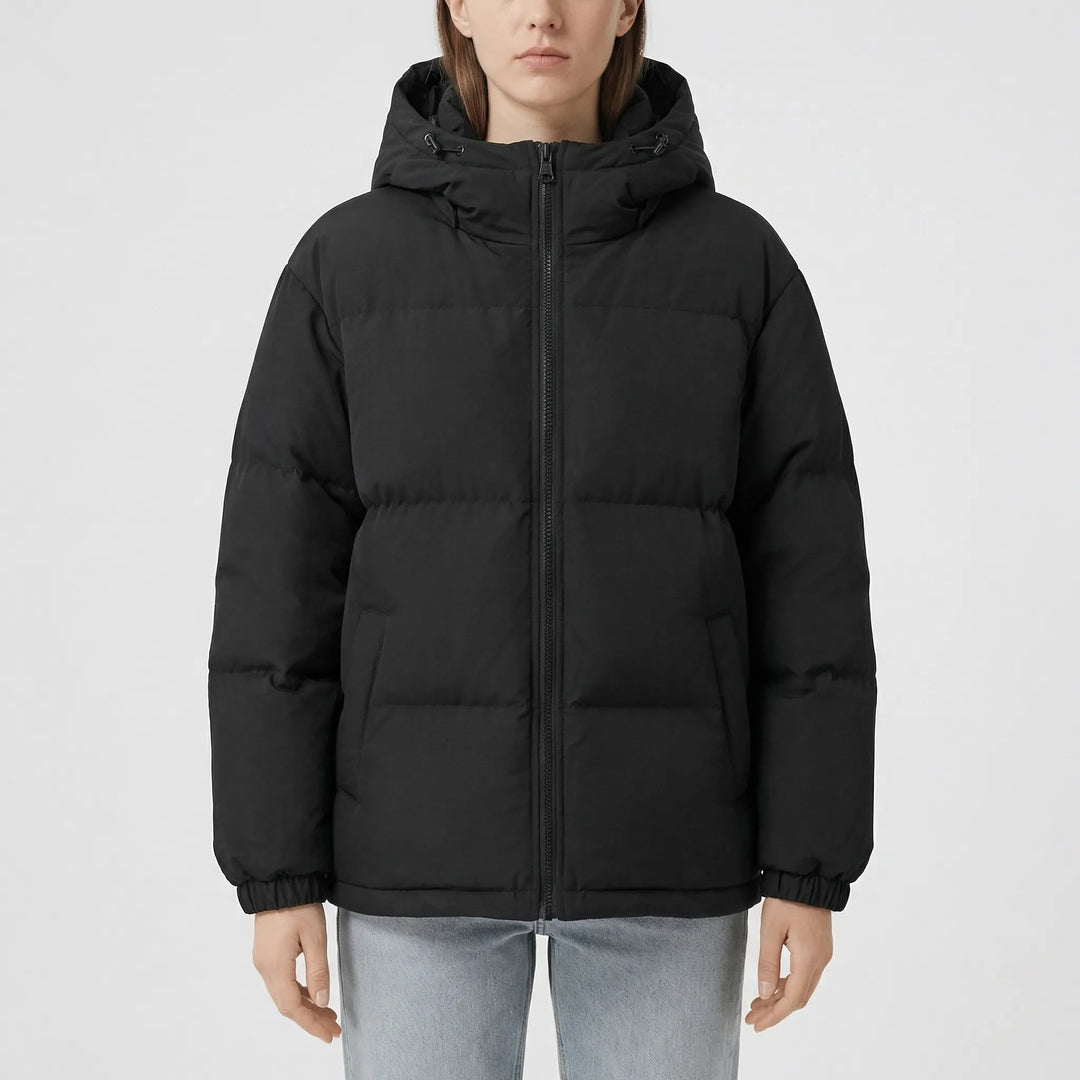 Puffora - Hooded Puffer Jacket With Full-Front Zipper