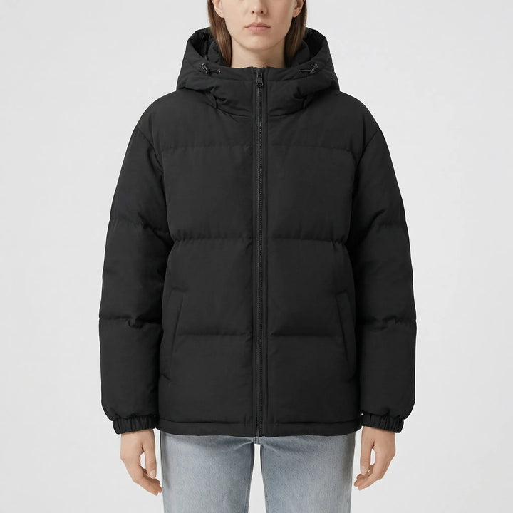 Puffora - Hooded Puffer Jacket With Full-Front Zipper