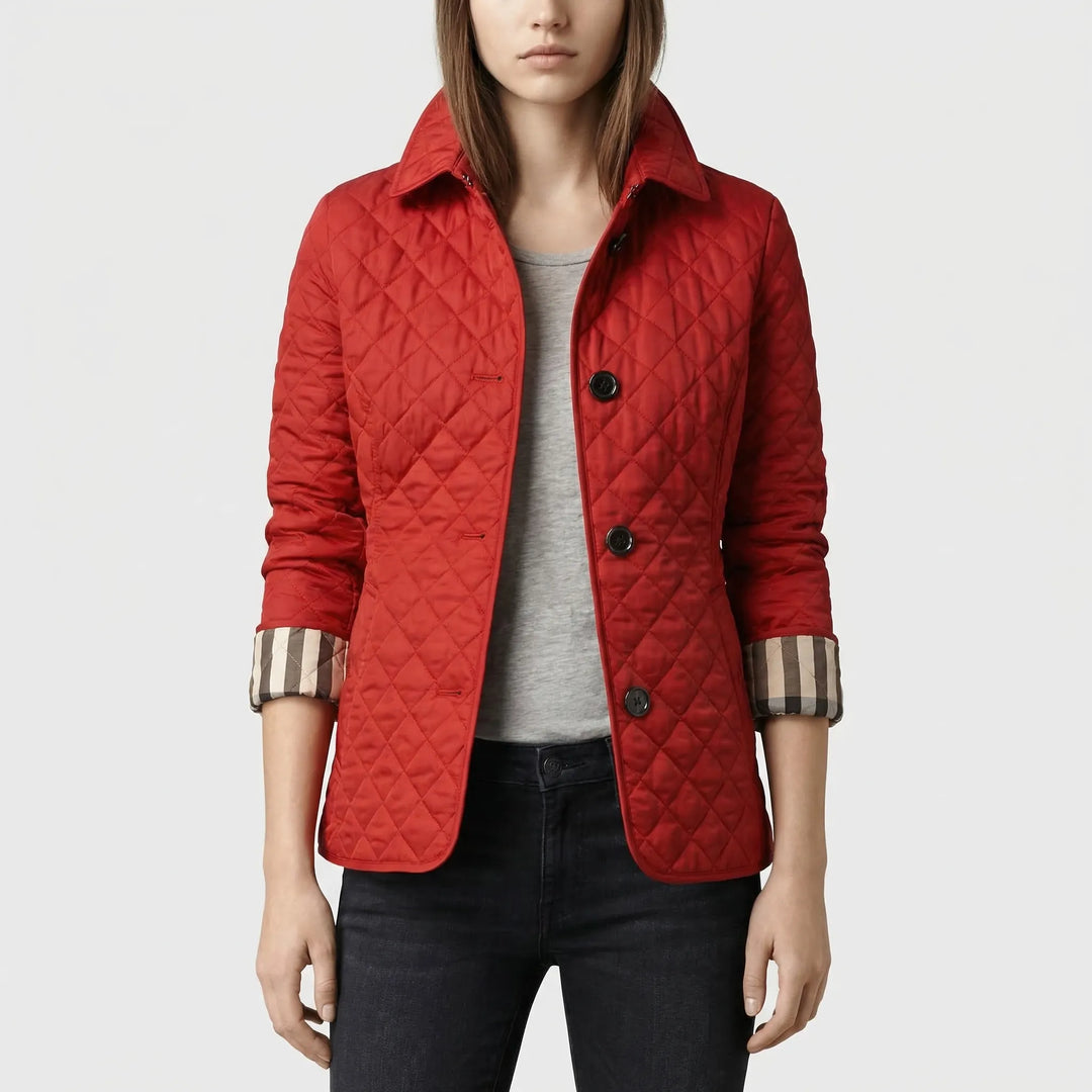 Relaxed Fit Quilted Snap-Button Jacket
