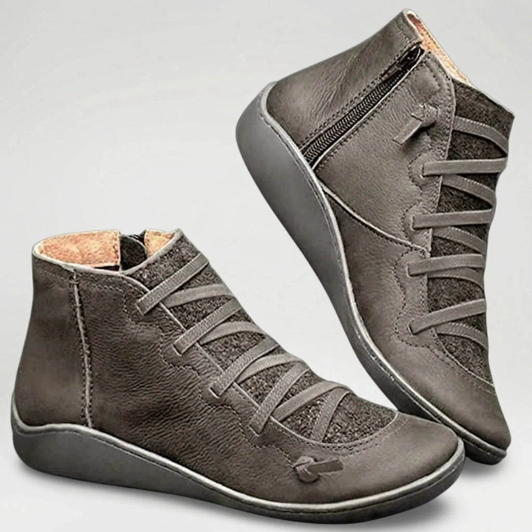 Romvela - Lace-Up Pointed Toe Ankle Boot