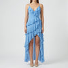 Tiered Ruffle High-Low Spaghetti Strap Dress