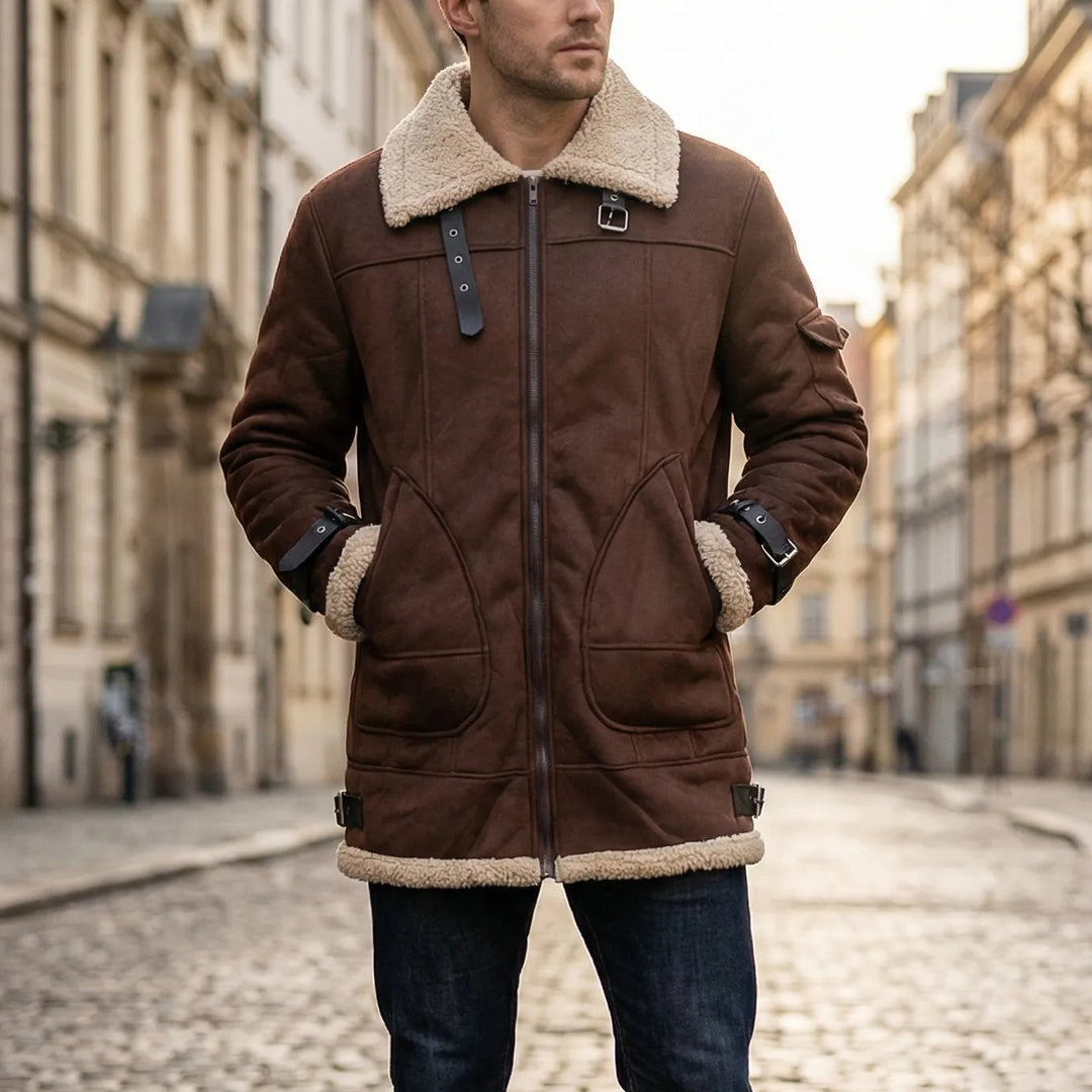 Ruvarka - Sherpa-Lined Zip-Up Men's Jacket