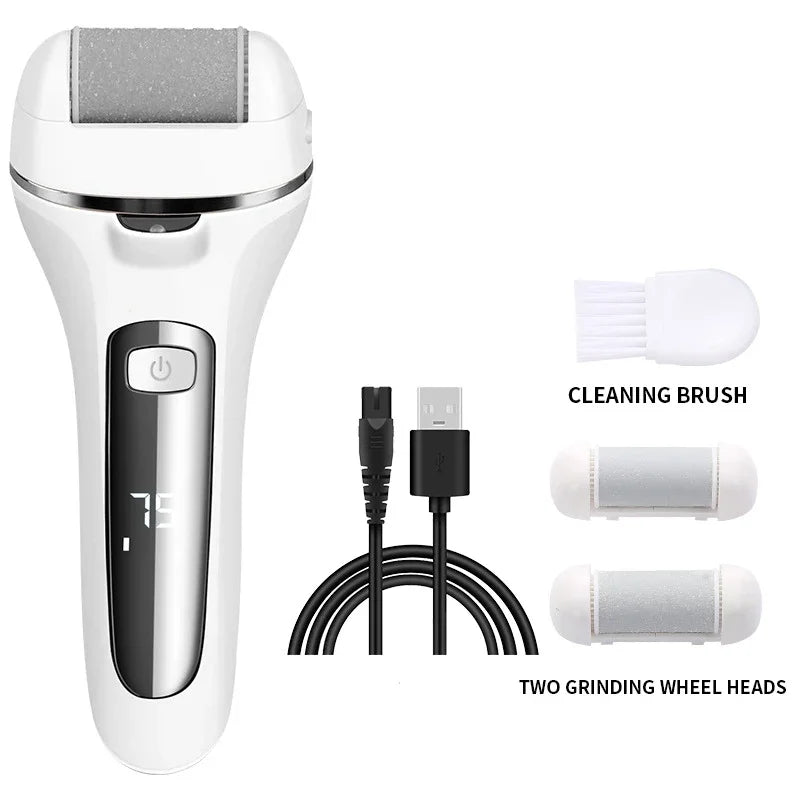 Pediluxe Pro Electric Callus Remover | With 3 Abrasive Heads, LED & LCD | Rechargeable & Waterproof IPX7 | For Smooth, Well-Groomed Feet