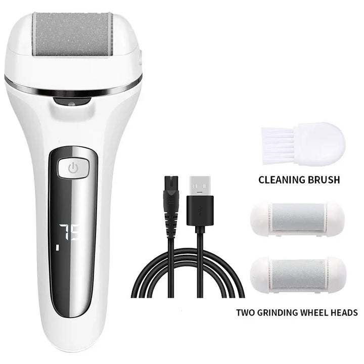 Pediluxe Pro Electric Callus Remover | With 3 Abrasive Heads, LED & LCD | Rechargeable & Waterproof IPX7 | For Smooth, Well-Groomed Feet