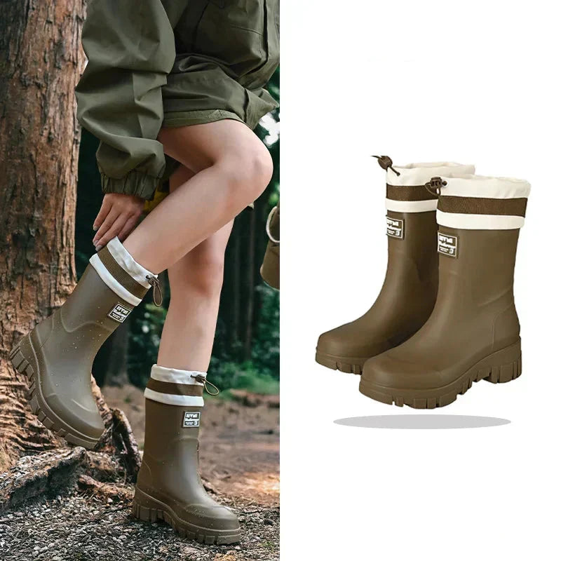 Women's Retro-Look Wellington Boots, Waterproof with Non-Slip Sole – Arlena