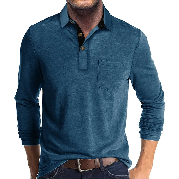 Men's Long-Sleeve Polo, Breathable & Versatile – Matteo