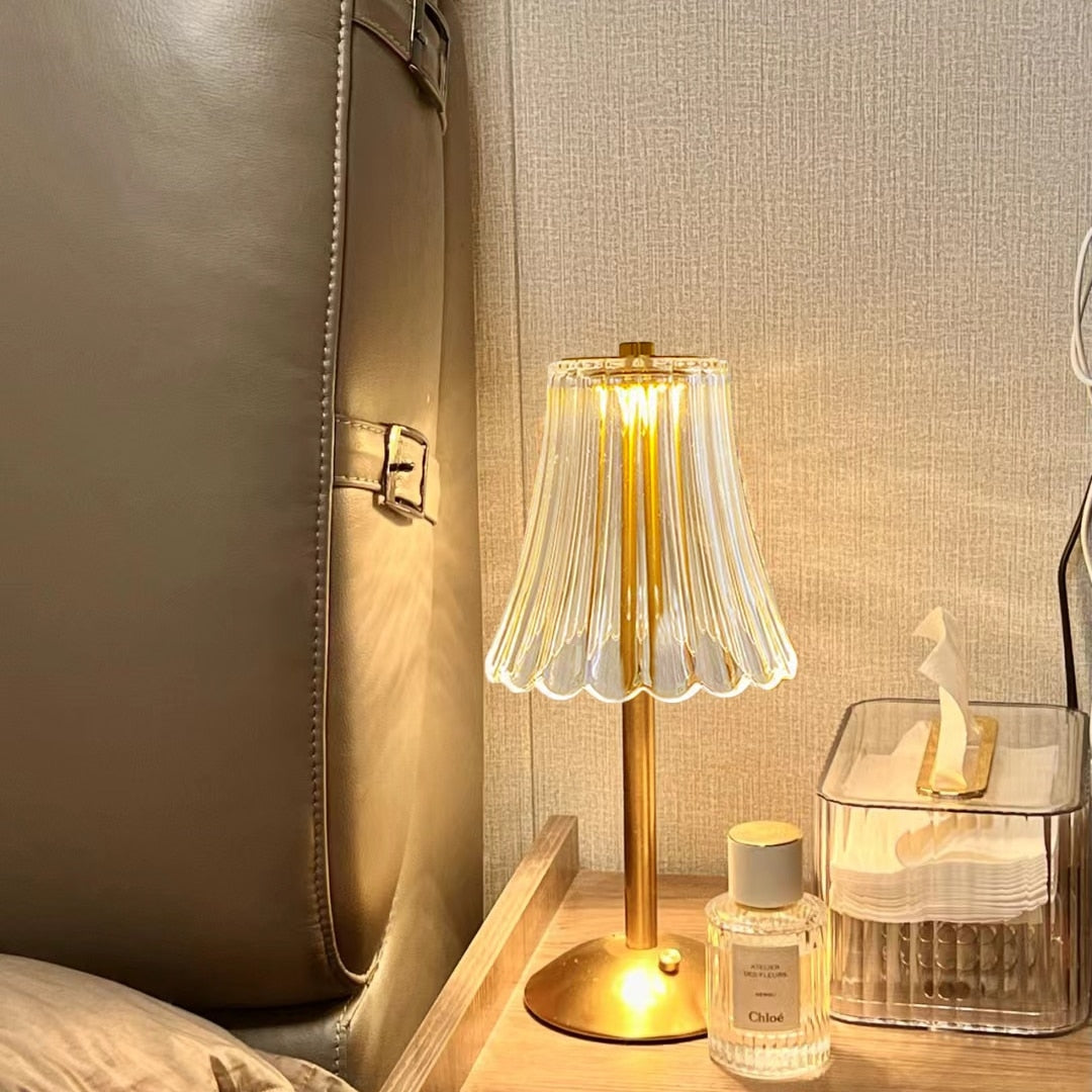 LED Retro Table Lamp, USB Rechargeable - BrillianceGlow