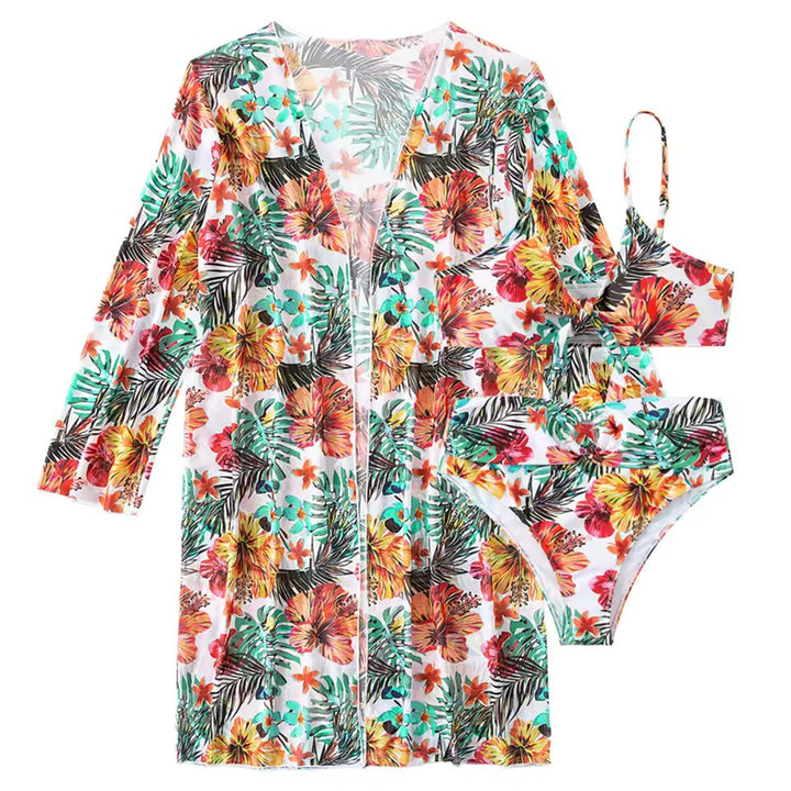 High-Waisted Bikini Set with Cover-up – Amira
