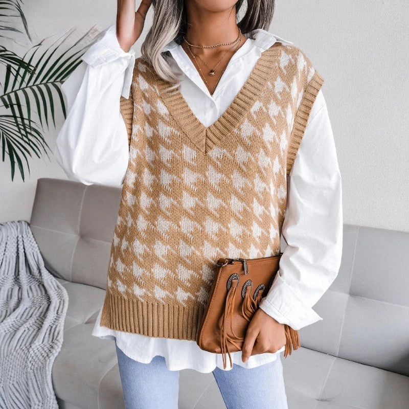 Women's Checked Waistcoat – Yara