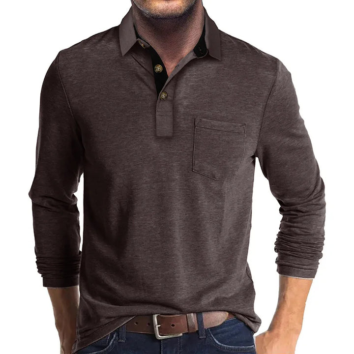 Men's Long-Sleeve Polo, Breathable & Versatile – Matteo