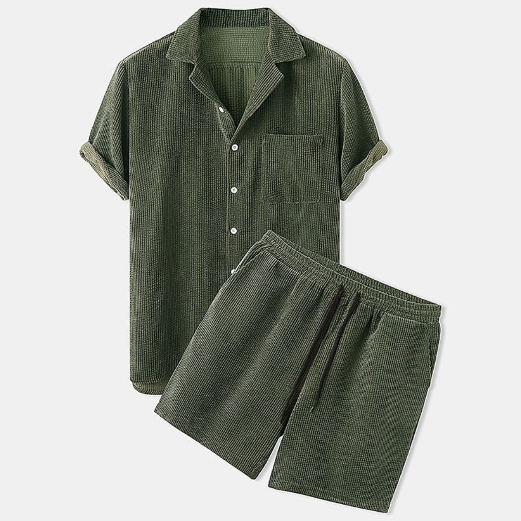 Ribbed Summer Clothing Set for Men