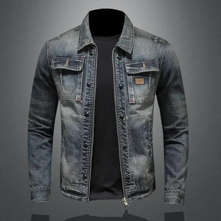 Chest Pockets - Classic Denim Jacket for Men