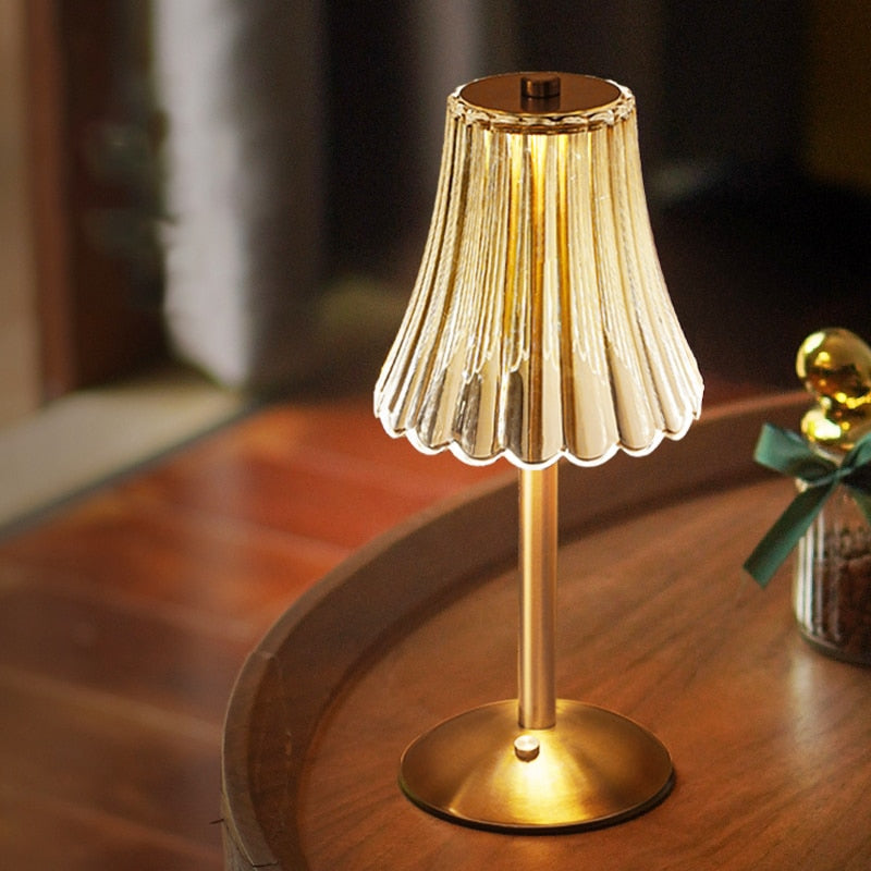 LED Retro Table Lamp, USB Rechargeable - BrillianceGlow