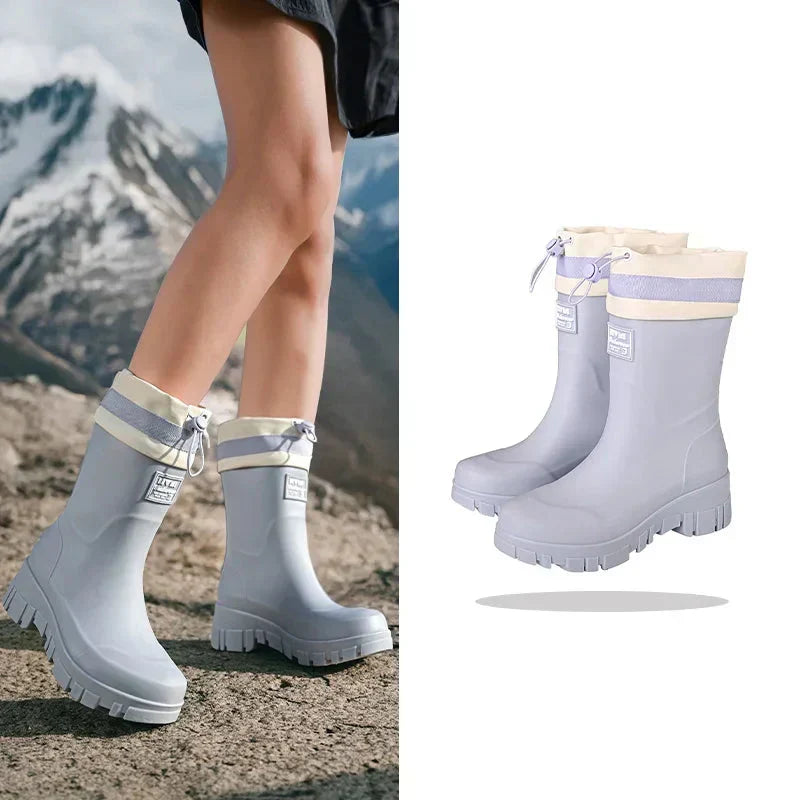 Women's Retro-Look Wellington Boots, Waterproof with Non-Slip Sole – Arlena