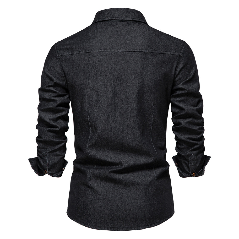 Stretch Cotton Denim Shirt - Logan