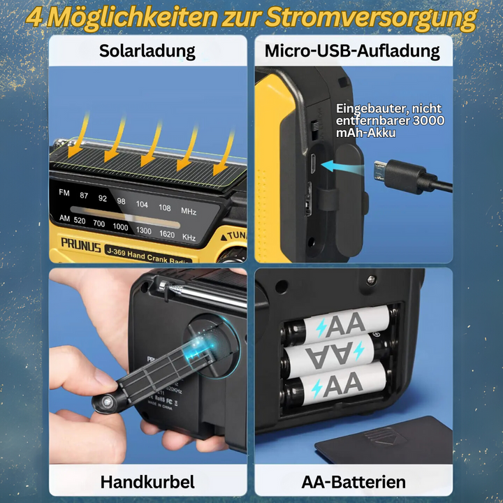 Multifunctional Emergency Radio with Charging Options - SafeSignal