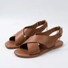 Flat Open-Toe Crossover Strap Sandal for Women