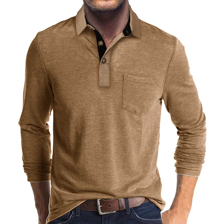 Men's Long-Sleeve Polo, Breathable & Versatile – Matteo