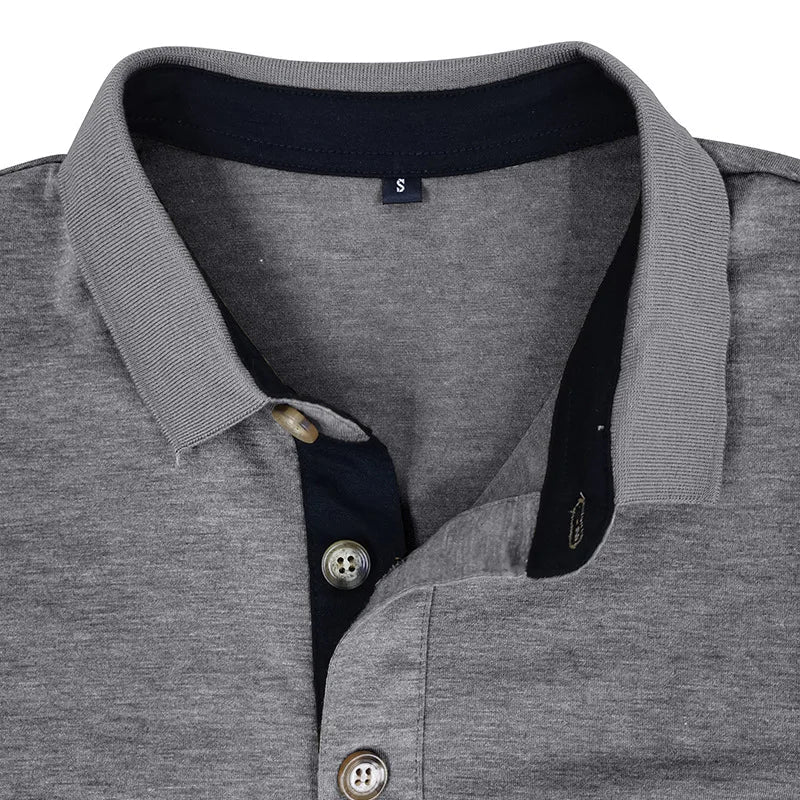 Men's Long-Sleeve Polo, Breathable & Versatile – Matteo