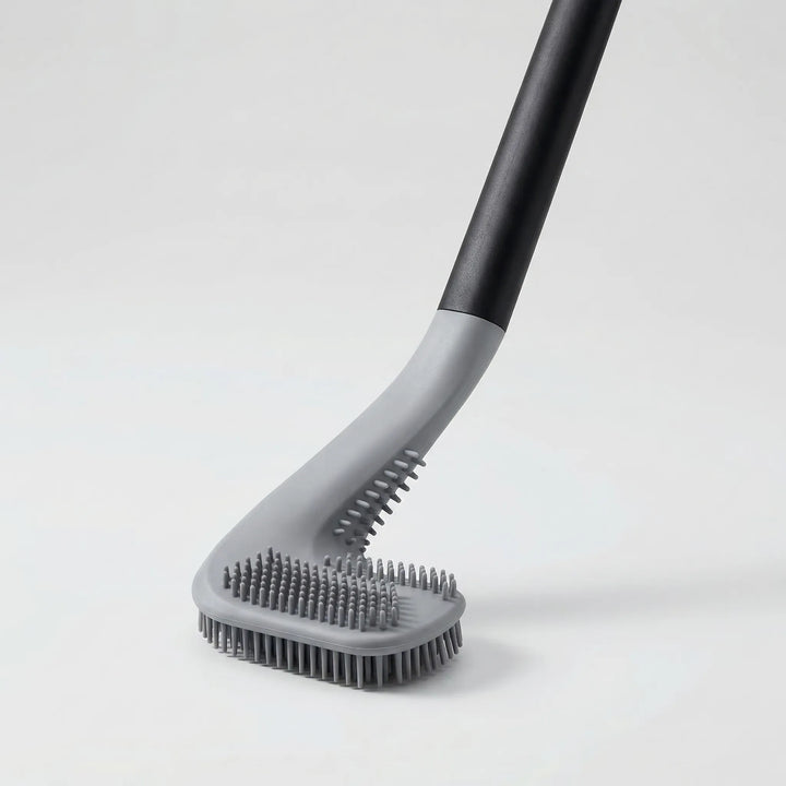 Scrubbex - L-Shaped Toilet Brush With Wall-Mounted Holder