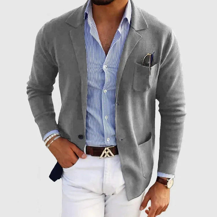 Stylish Men's Blazer with Casual Button Pockets and Lapel Collar - Lorenzo