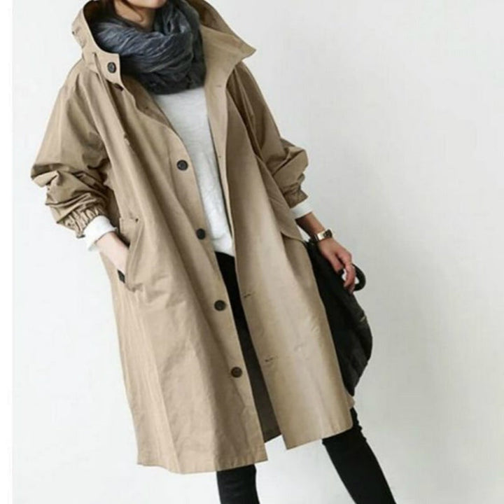 Women's Waterproof Trench Coat with Hood