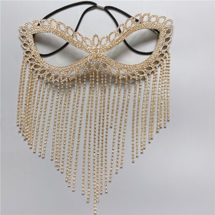 Sparkling Veil Mask | Masquerade Face Jewelry