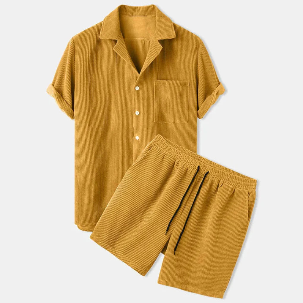 Ribbed Summer Clothing Set for Men