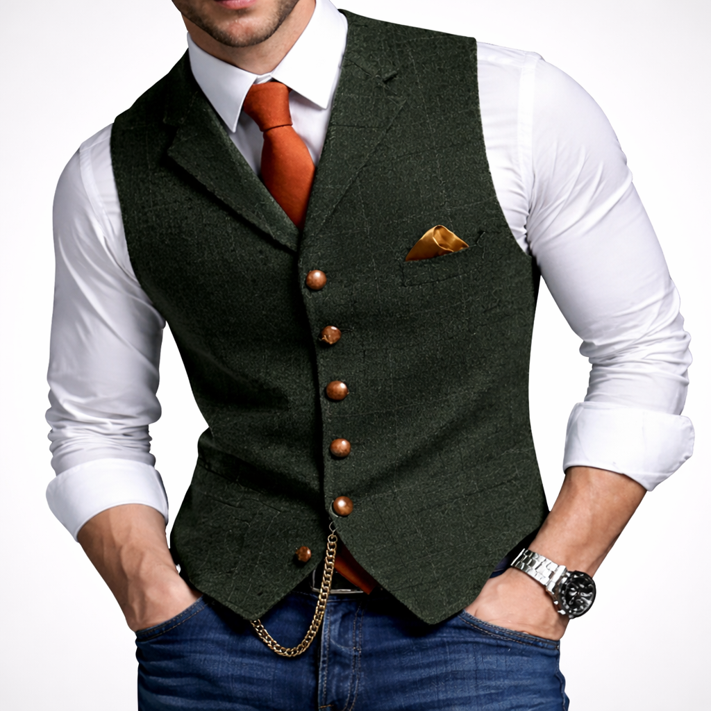 Men's Slim Fit Button Vests