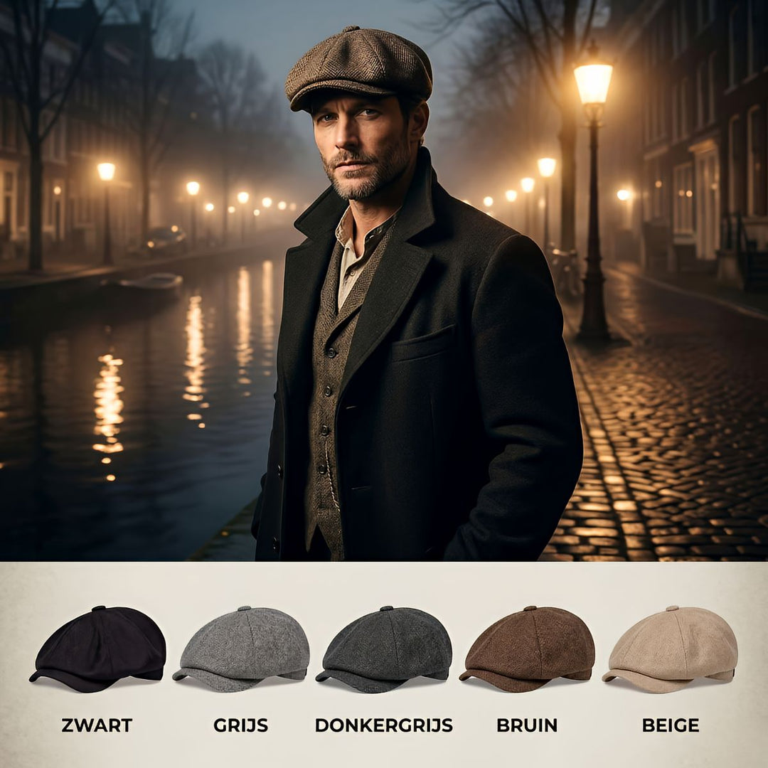 Vintage Flat Cap – Classic Retro Newsboy Cap