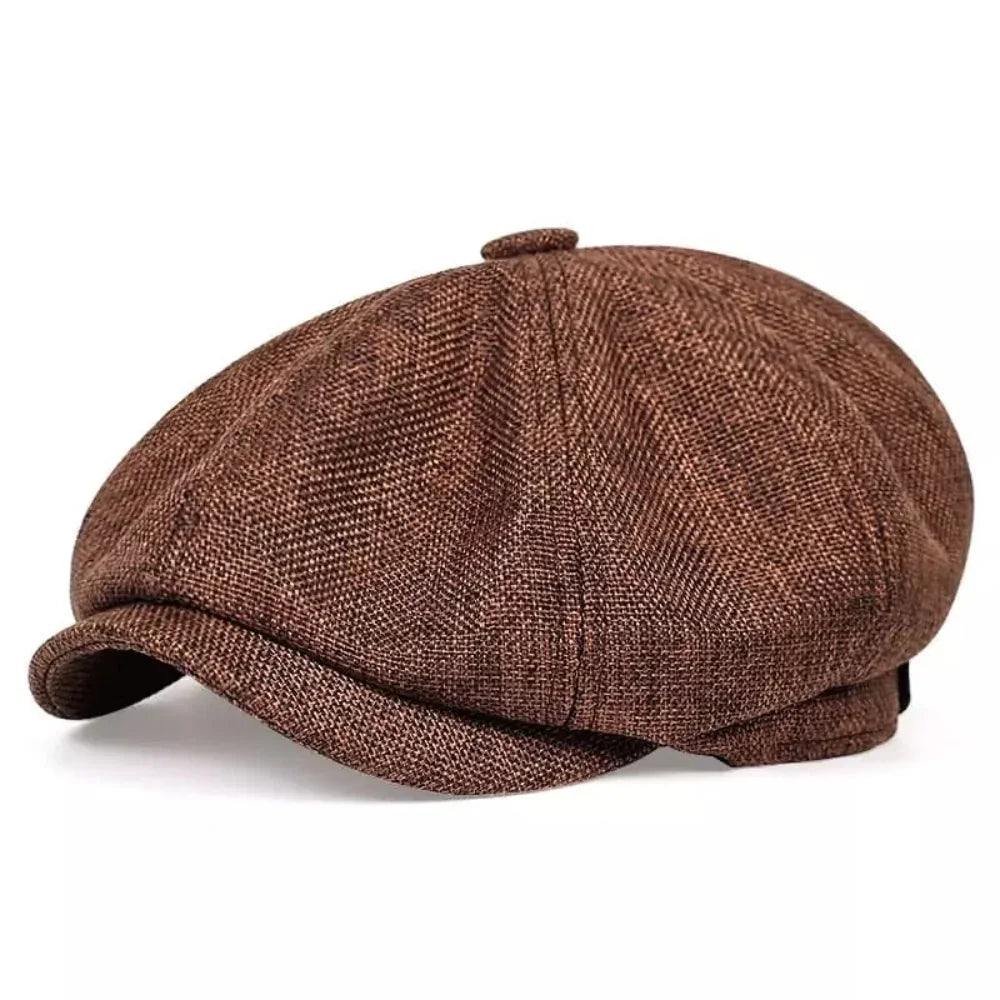 Vintage Flat Cap – Classic Retro Newsboy Cap