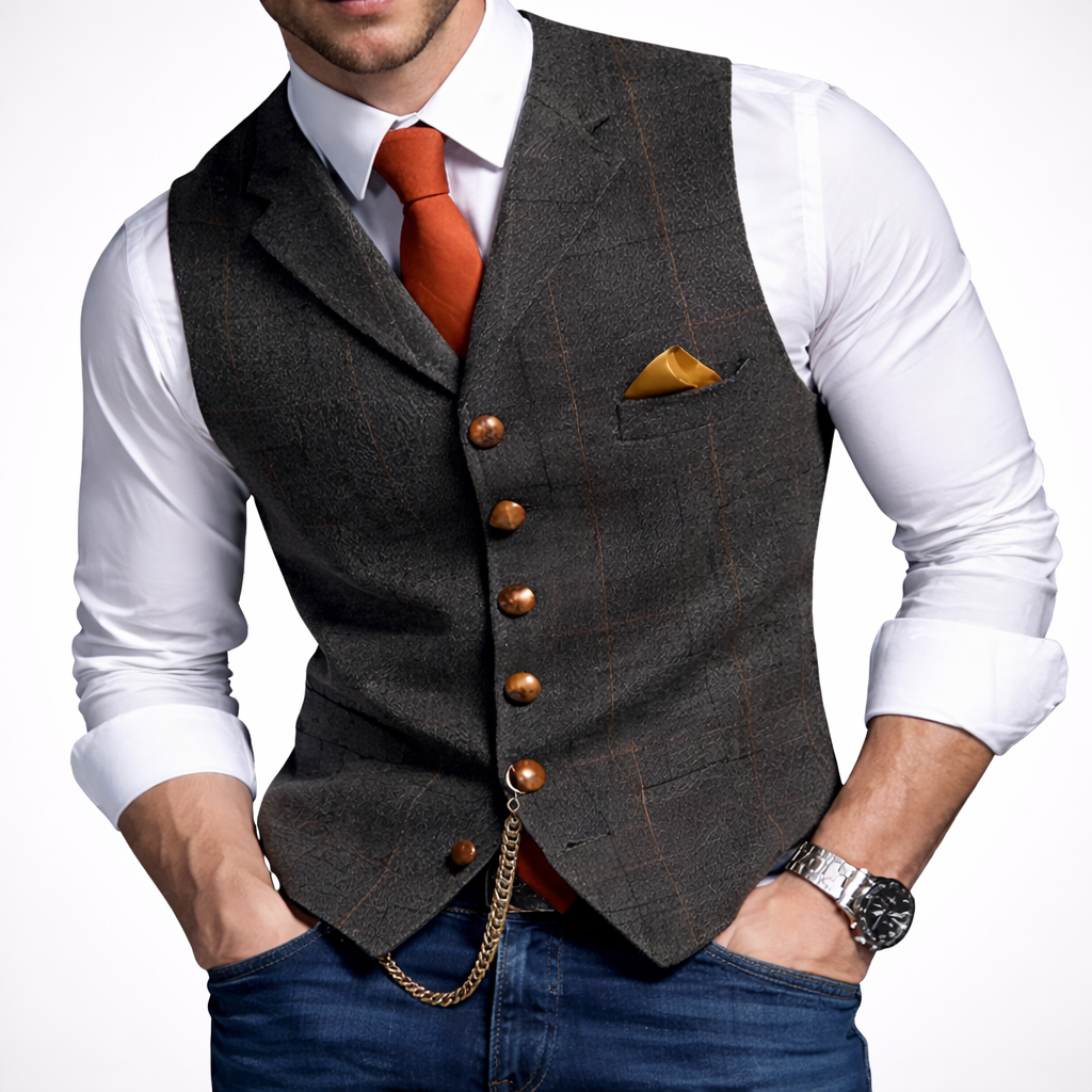 Men's Slim Fit Button Vests