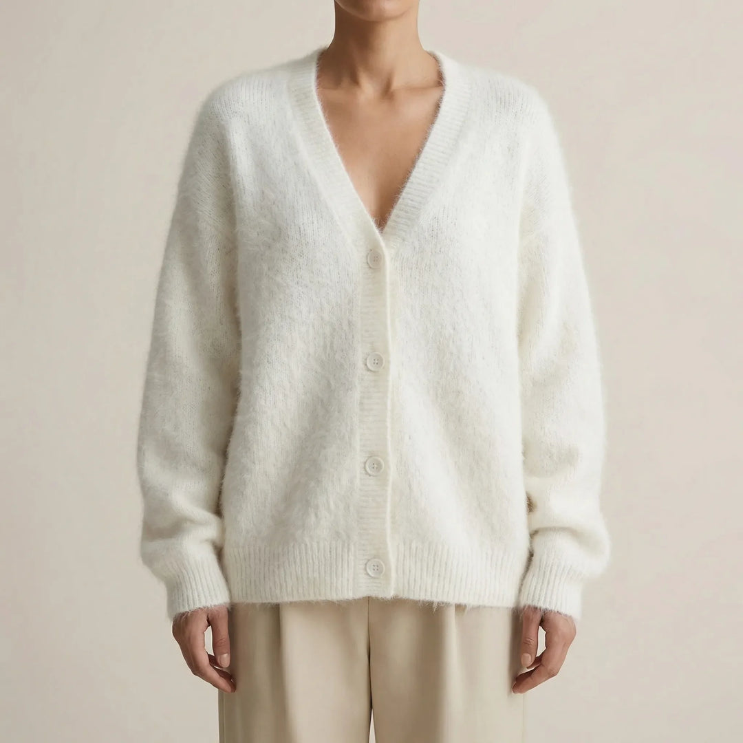 Softrelle - V-Neck Button-Front Women's Cardigan