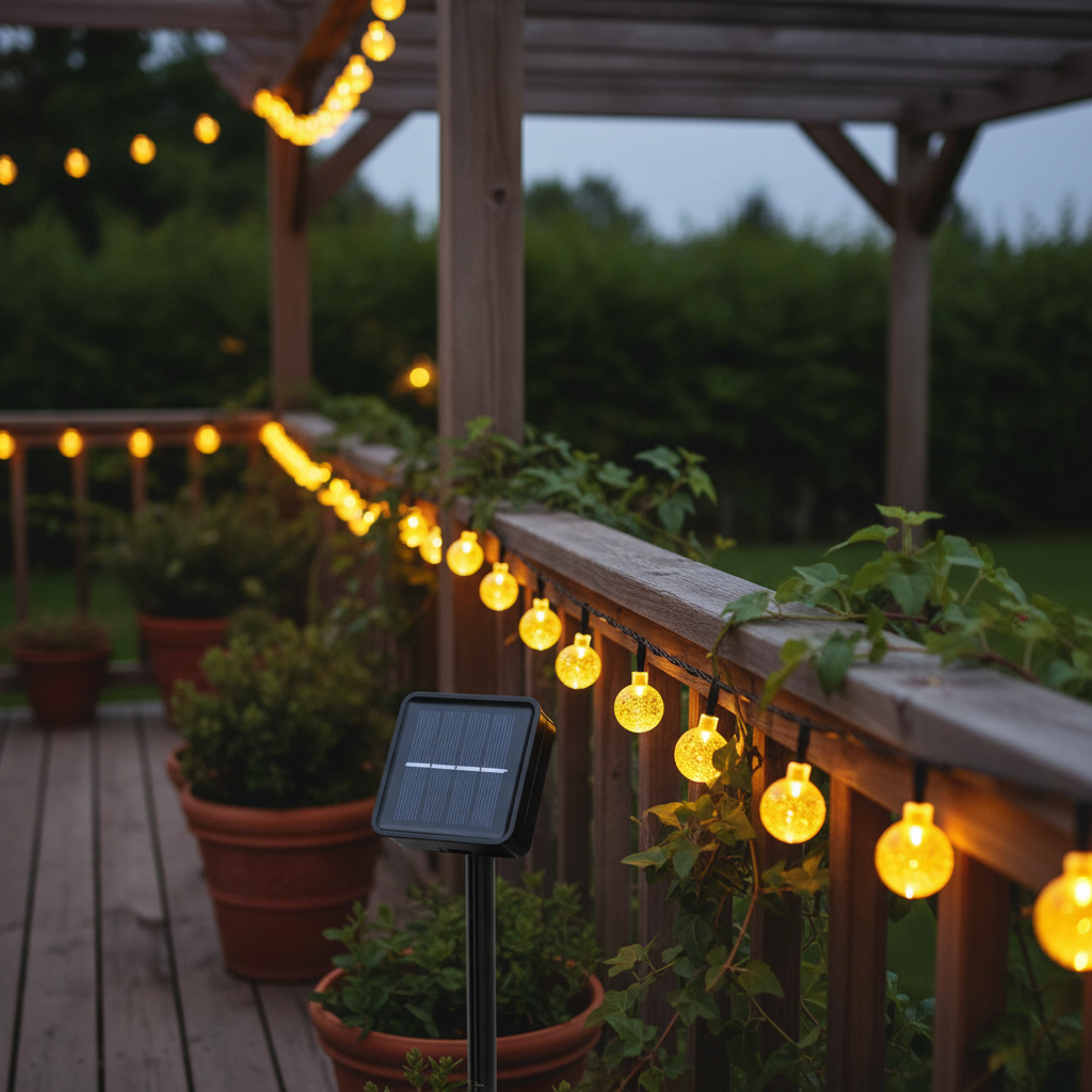 Solar-Powered LED String Lights - LumenOrbs