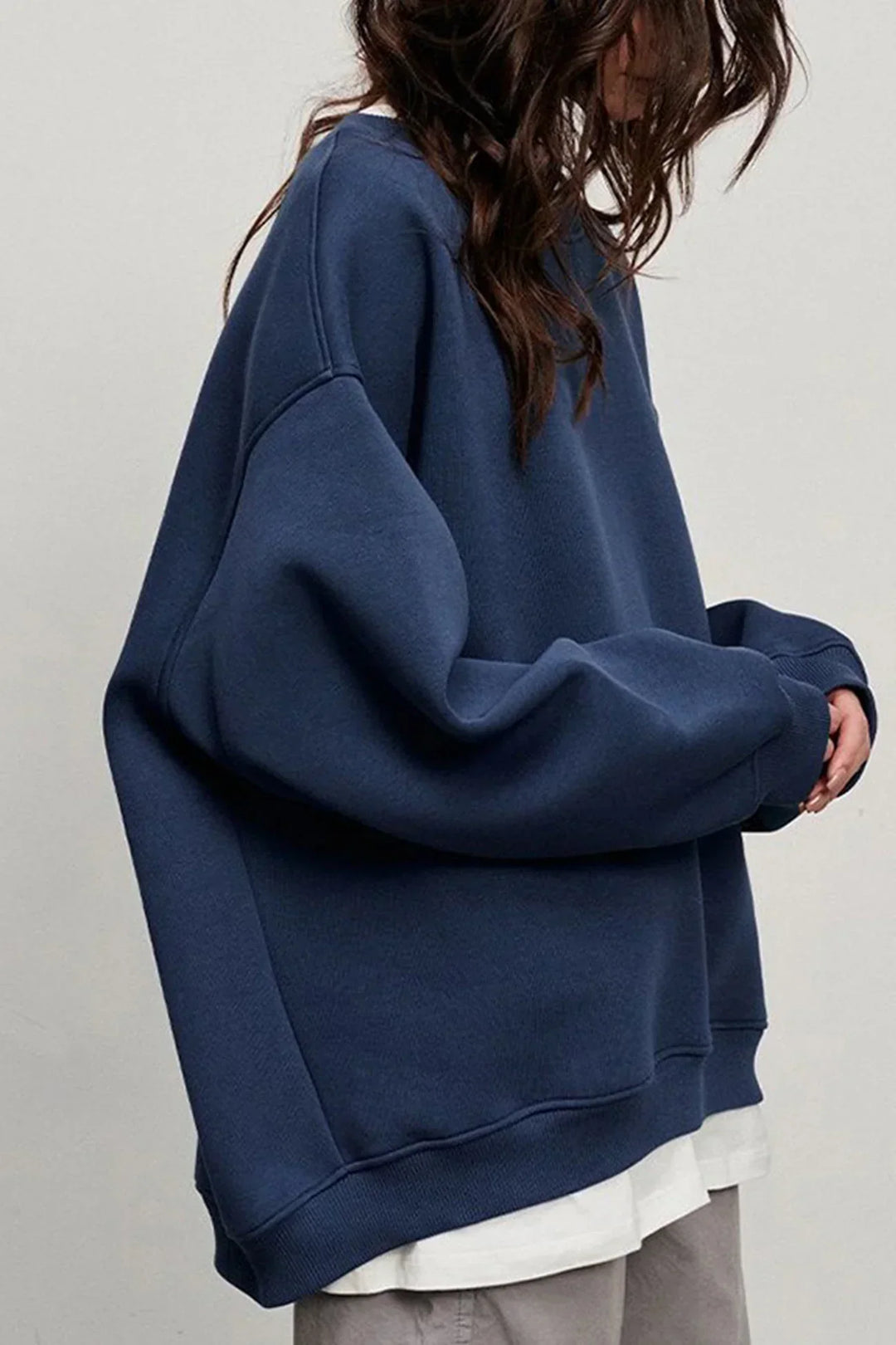 Women's Oversized Sweatshirt – Cotton, Casual Crew Neck for Comfortable Everyday Outfits