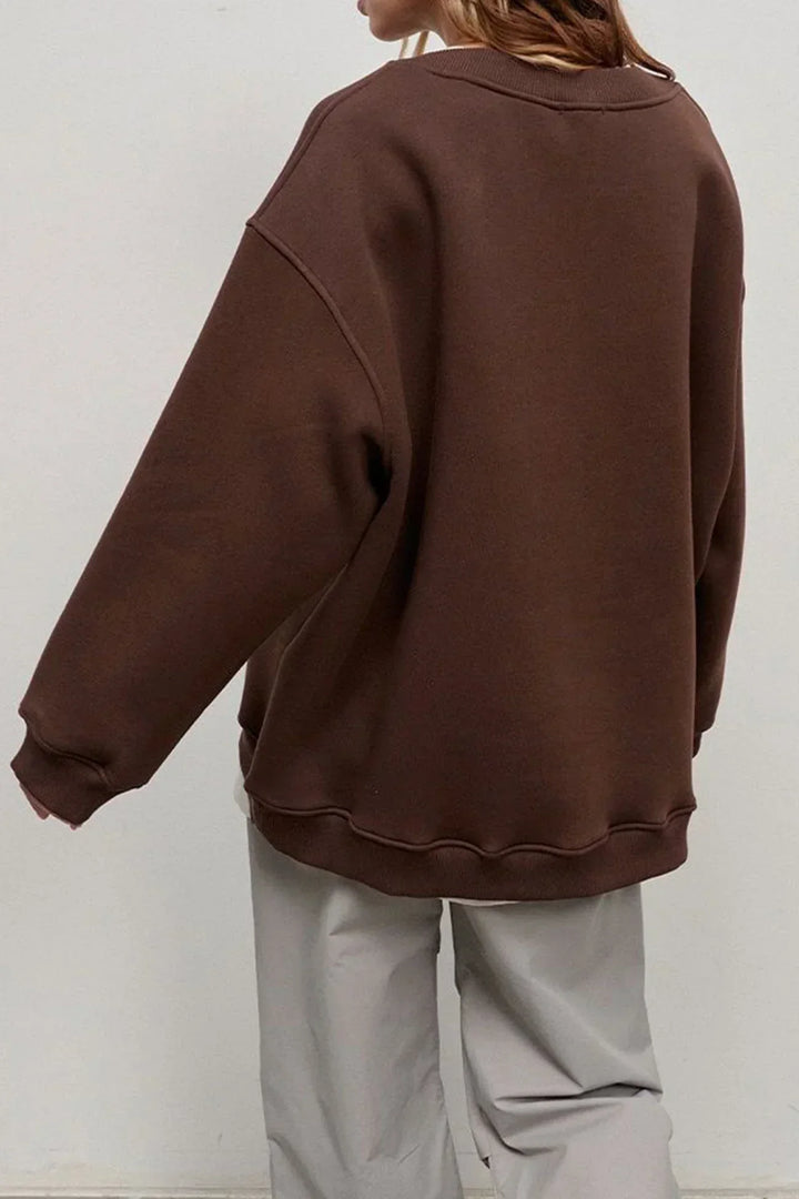 Women's Oversized Sweatshirt – Cotton, Casual Crew Neck for Comfortable Everyday Outfits