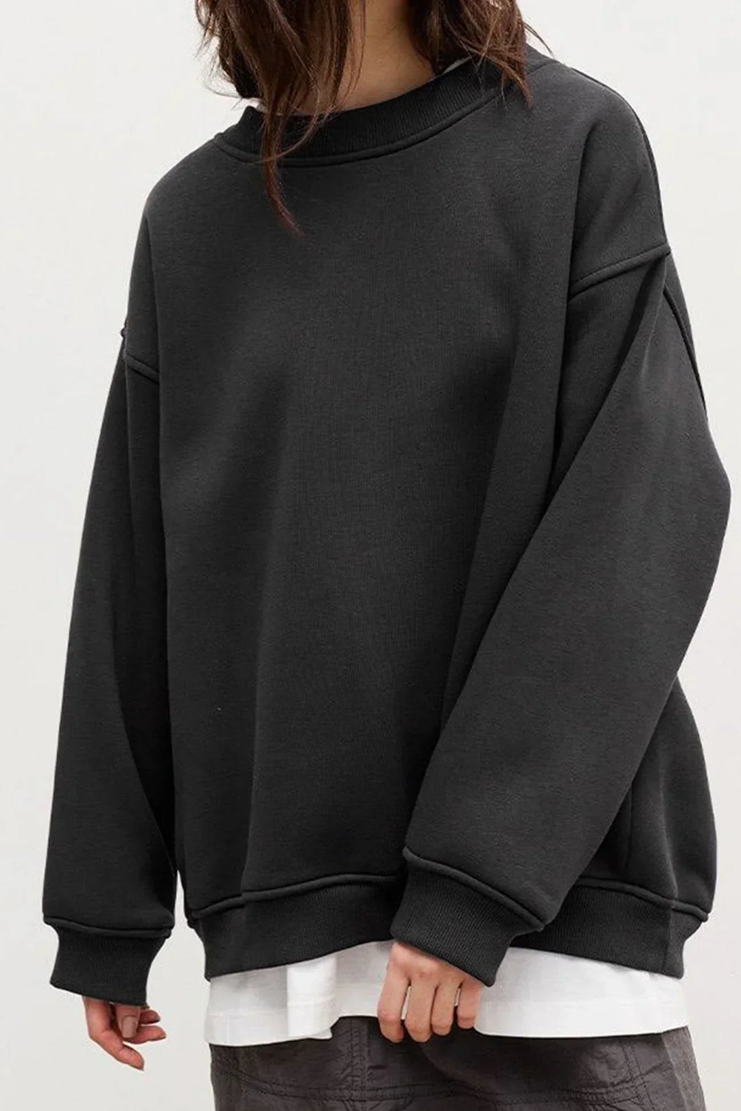 Women's Oversized Sweatshirt – Cotton, Casual Crew Neck for Comfortable Everyday Outfits