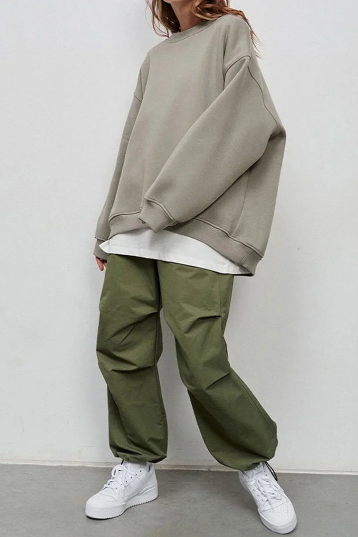 Women's Oversized Sweatshirt – Cotton, Casual Crew Neck for Comfortable Everyday Outfits