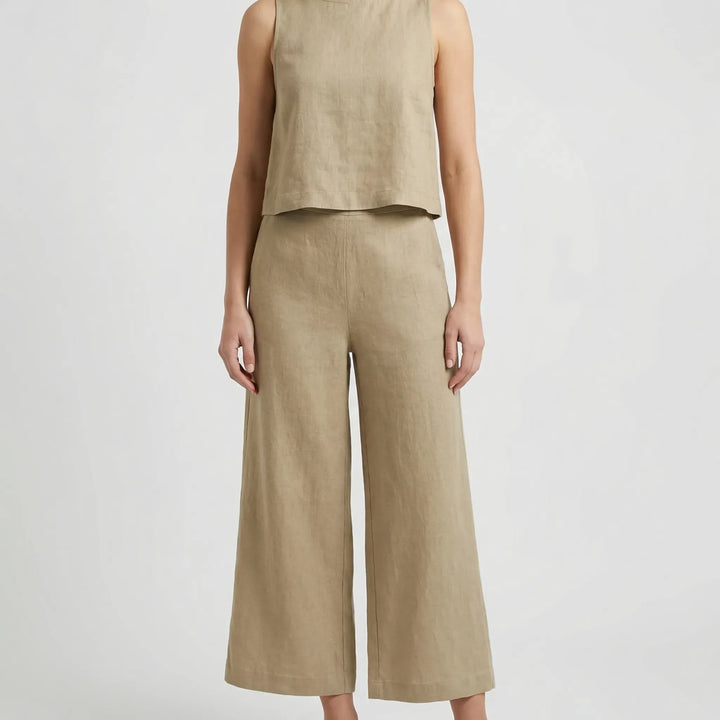 Soltaire - Sleeveless Top And Wide-Leg Trouser Set