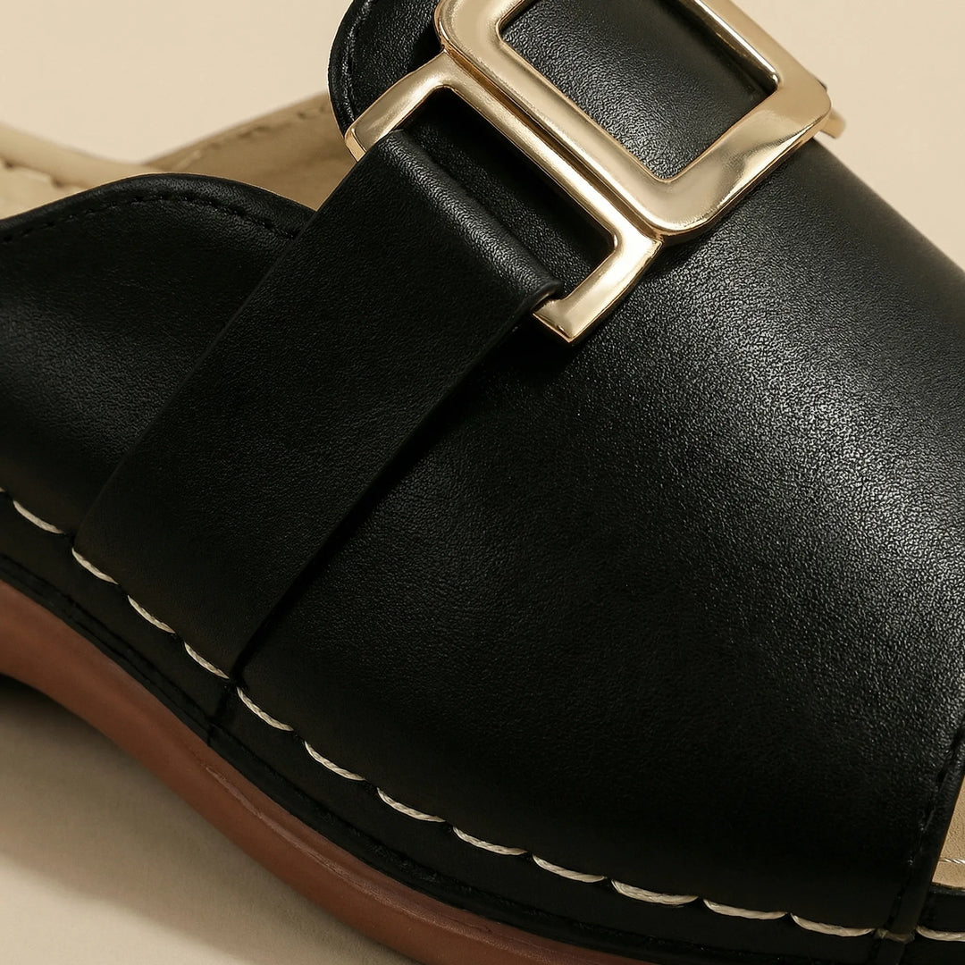 Soltrea - Open-Toe Low Wedge Slide Sandal
