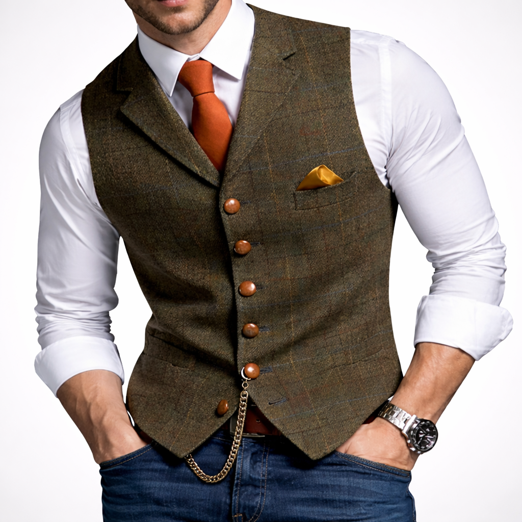 Men's Slim Fit Button Vests