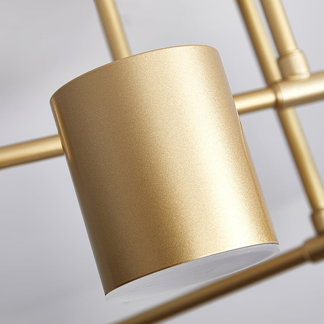 Sputnik Design Ceiling Light with Crossing Arms and Cylindrical Light Points