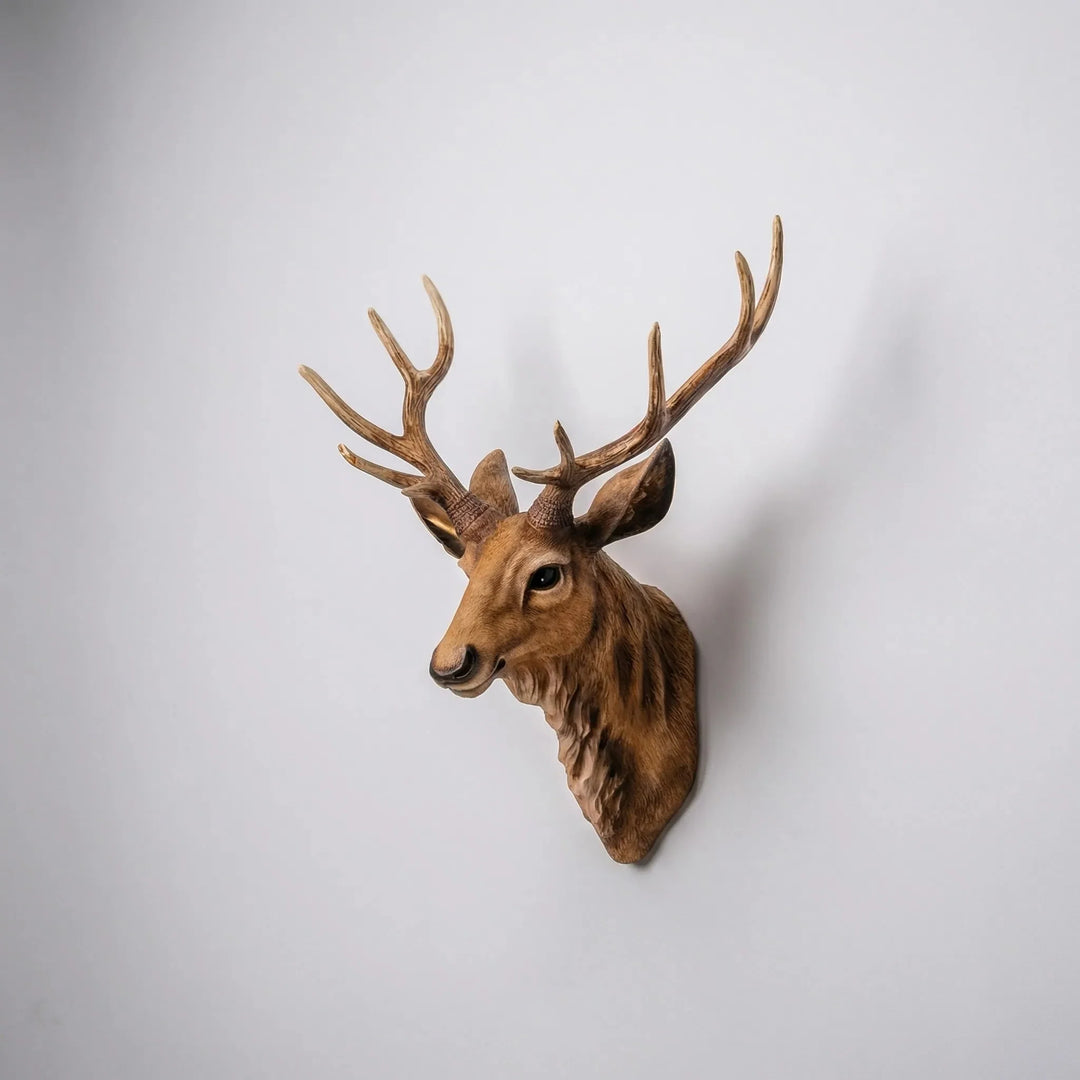 Stagvara - Faux Stag Head Wall Mount Sculpture