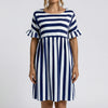 Striped Short Sleeve Midi Dress