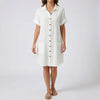 Button-Front Collared Midi Dress