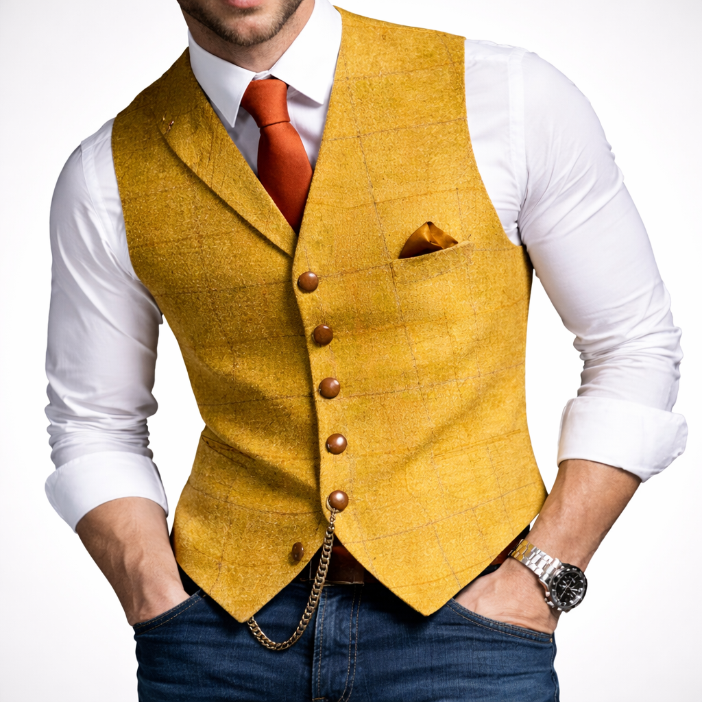 Men's Slim Fit Button Vests