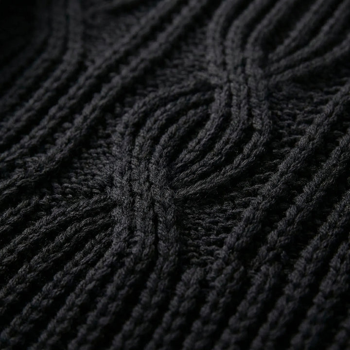 Texturra - Cable-Knit Mock Neck Pullover Sweater
