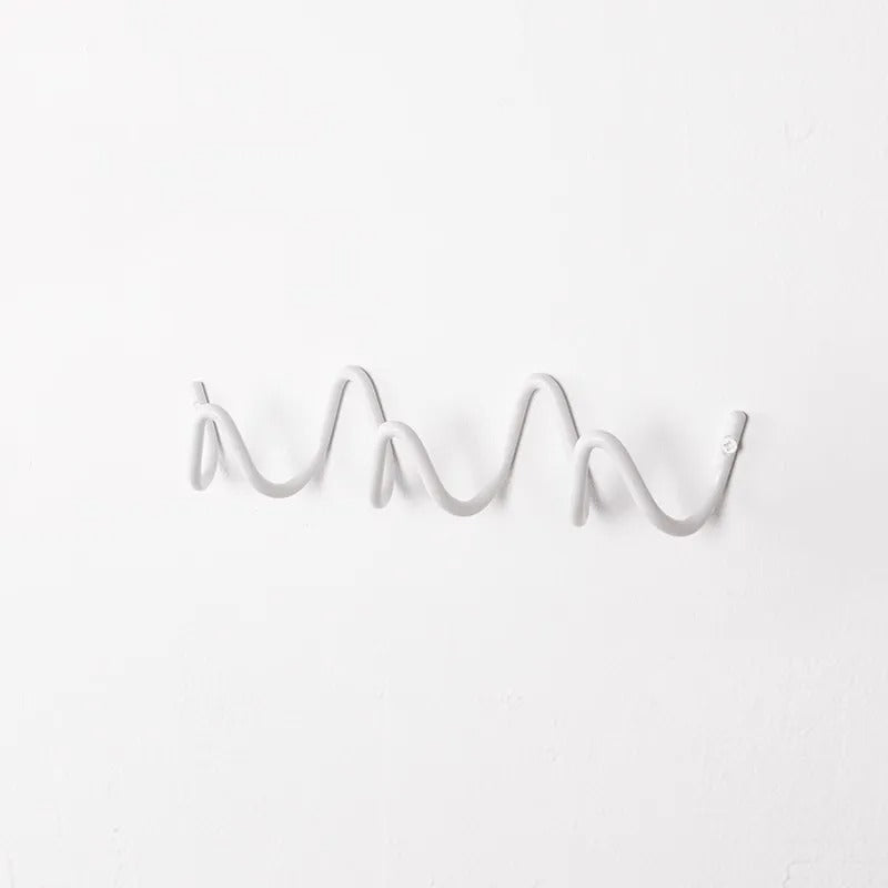 Wrought Iron Wall Coat Rack Wave Design for Hallway, Bedroom and Bathroom