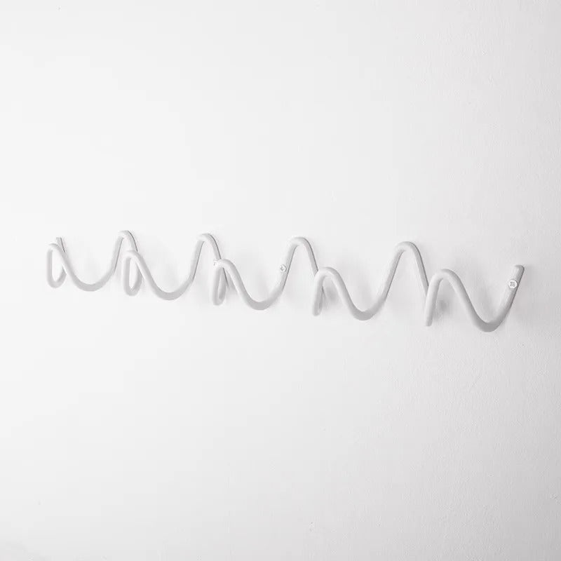 Wrought Iron Wall Coat Rack Wave Design for Hallway, Bedroom and Bathroom